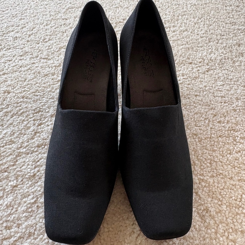 Aerosoles Size 8.5 Black Monday Night Square Toe Pumps - Picture 6 of 10